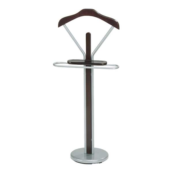 Kings Brand Furniture Walnut Metal Clothes Rack 19 in. W x 43 in. H