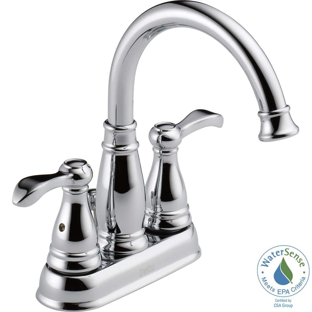 Delta Porter 4 in. Centerset 2-Handle High-Arc Bathroom Faucet in Chrome 25984LF - The Home Depot