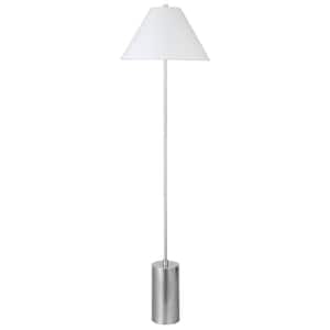 Somerset 64 in. Brushed Nickel Floor Lamp with Fabric Shade