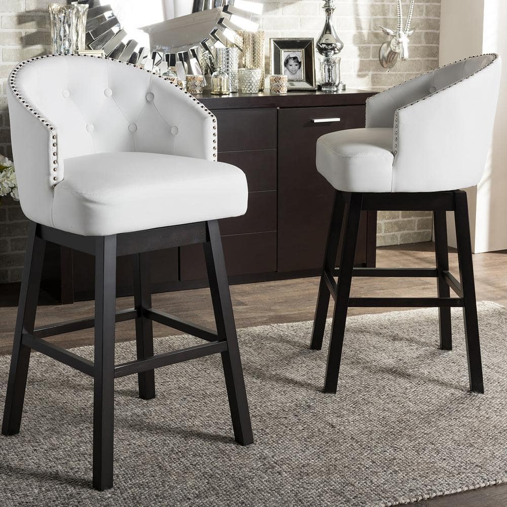 UPC 847321044036 product image for Avril White Faux Leather Upholstered 2-Piece Bar Stool Set | upcitemdb.com