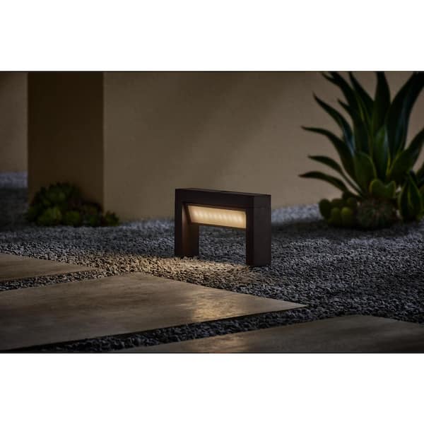 Hampton Bay 10 Lumen Bronze LED Weather Resistant Outdoor Solar Edge Path Light