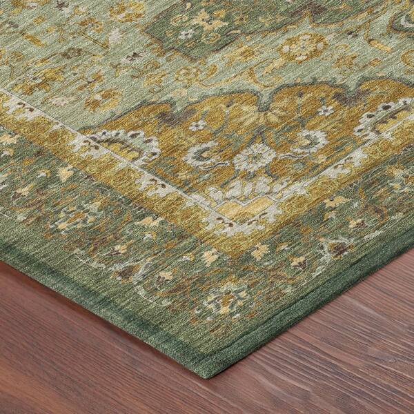 Chantille Machine Washable Indoor/Outdoor Abstract ACN2854 Olive 3 ft. x 4 ft. Area Rug