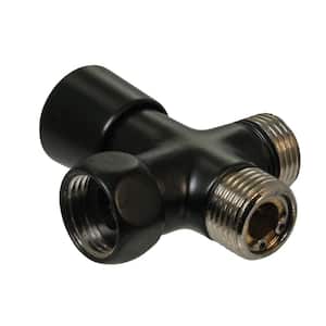 1/2 in. IPS Shower Arm Diverter Valve for Hand Held Showerhead and Fixed Spray Heads, Matte Black