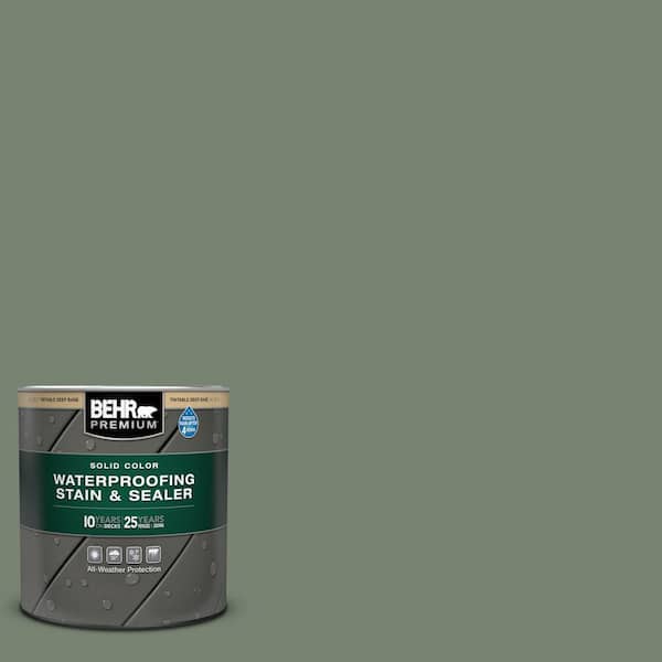 BEHR PREMIUM 1 qt. #ICC-77 Sage Green Solid Color Waterproofing Exterior Wood Stain and Sealer