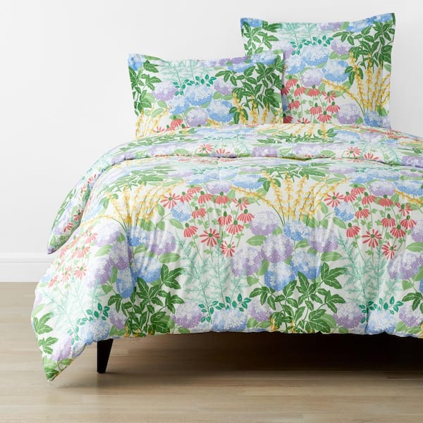 The Company Store Company Cotton Floral Blossom White Multi Twin/Twin XL Cotton Percale Comforter