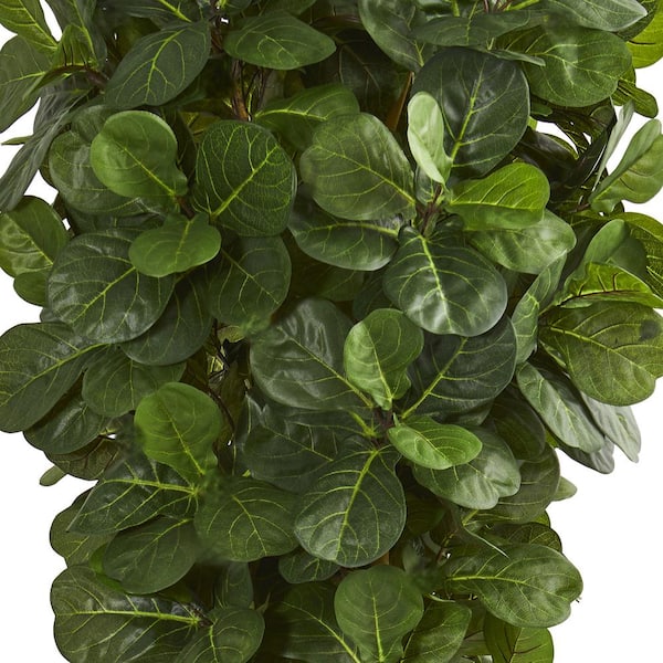 Indoor 7.5 ft. Artificial Fiddle Leaf Tree in Slate Planter