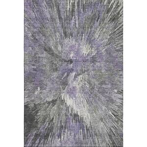 Mayfield Premium Machine Washable Abstract AMF2283 Lavender 9 ft. x 12 ft. Area Rug