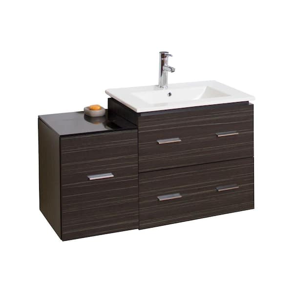 American Imaginations 37-in. W x 18-in. D Modern Wall Mount Plywood-Melamine Vanity Base Only In Dawn Grey