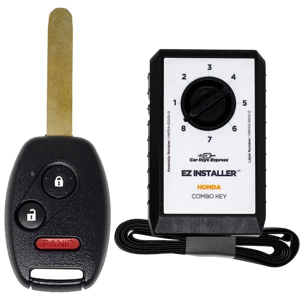 Honda Simple Key-3 Button Remote and Key Combo and Programmer with Lock, Unlock, and Panic
