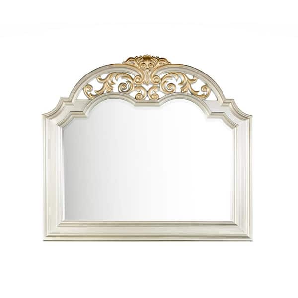 Lyon 54 in. W x 48 in. H Rectangle Framed Silver Champagne Dresser Mirror