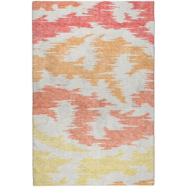 Dream Shag Premium Machine Washable Abstract ADS746 Coral 10 ft. x 14 ft. Area Rug
