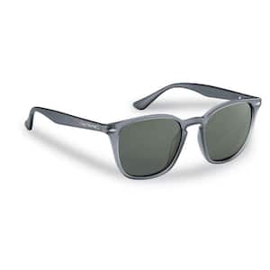 Muriel Polarized Sunglasses Crystal Blue Gray Frame with Smoke Lens