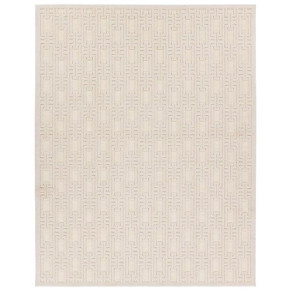 Torean Cream 9 ft. x 12 ft. Geometric Area Rug