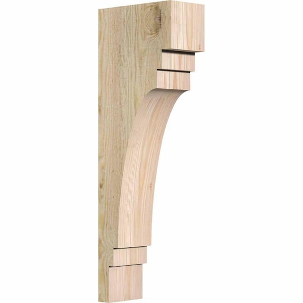 Ekena Millwork 4 in. x 8 in. x 24 in. Douglas Fir Pescadero Rough Sawn Corbel