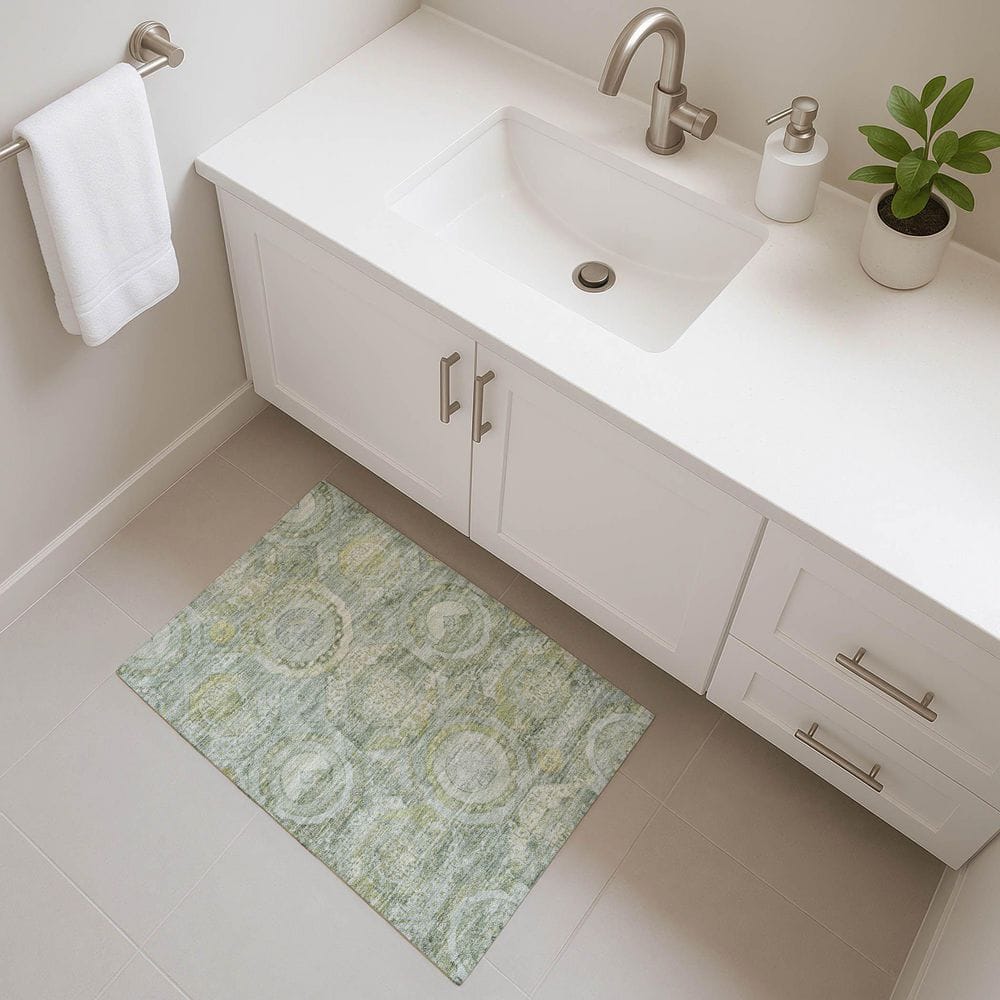 Mayfield Premium Machine Washable Abstract AMF1661 Sage 2 ft. x 3 ft. Area Rug price history on PriceWatchPro
