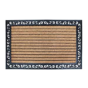 A1HC First Impression Molded Large Double Door 30 in. x 48 in. Rubber and Coir Door Mat