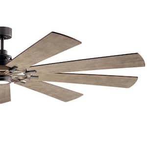Gentry 85 in. Integrated LED Indoor Anvil Iron Downrod Mount Ceiling Fan with Light Kit and Wall Control