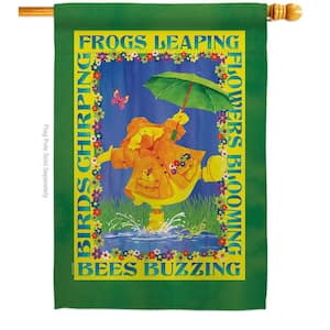 28 in. x 40 in. Spring Duckling Birds House Flag 2-Sided Garden Friends Decorative Vertical Flags