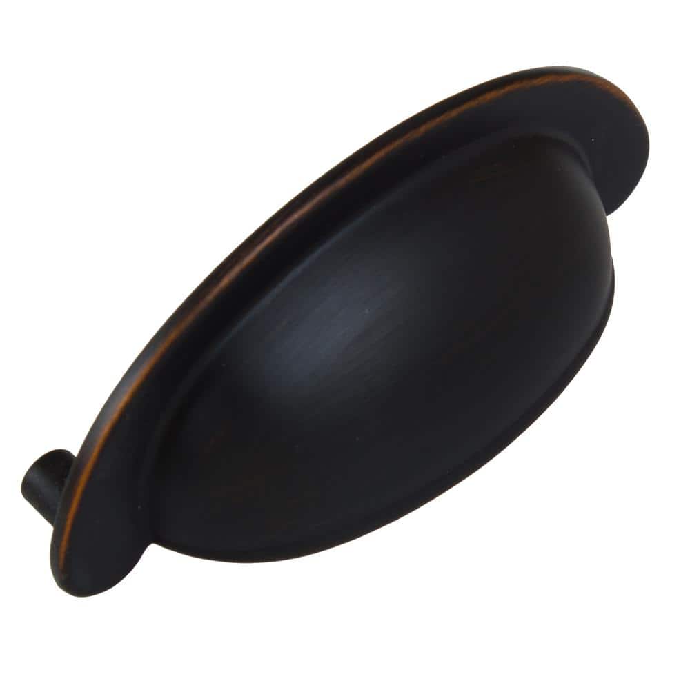 Oil Rubbed Bronze Traditional Cup Pull with Mounting Hardware