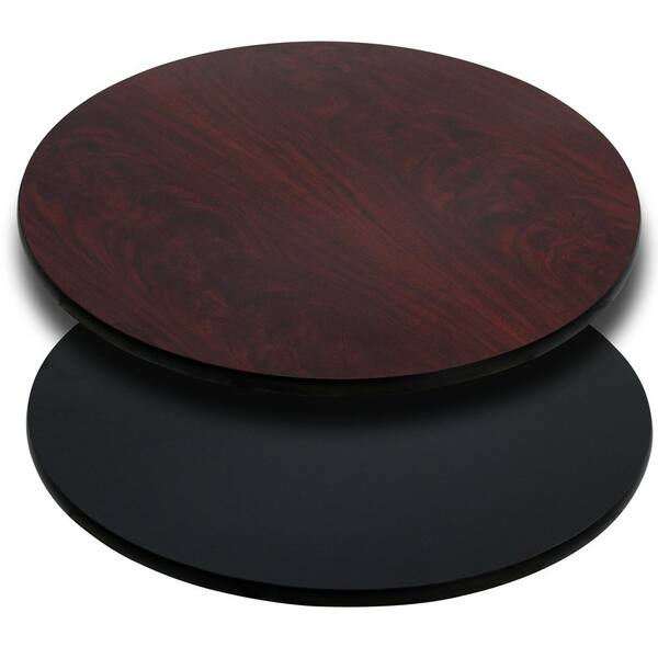 Carnegy Avenue Black Mahogany Table Top, Round Table Top Home Depot