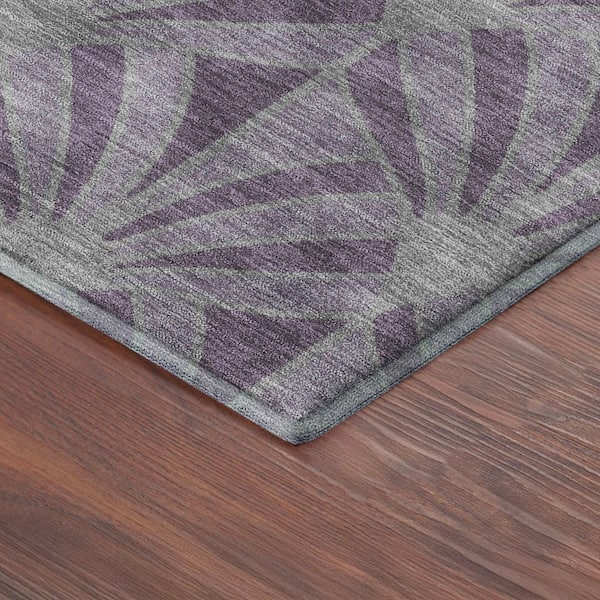 Mayfield Premium Machine Washable Abstract AMF2426 Purple 5 ft. x 7 ft. 6 in. Area Rug