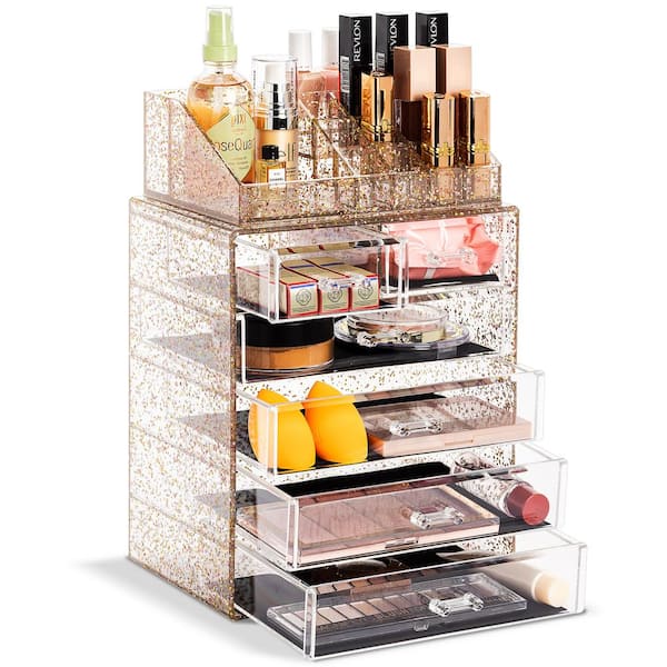 Glittered Clear Makeup Organizer