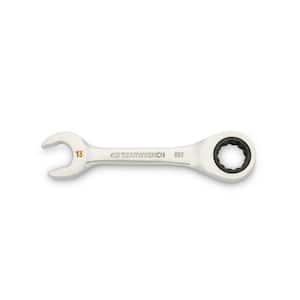 13 mm 90-Tooth 12 Point Stubby Ratcheting Combination Wrench