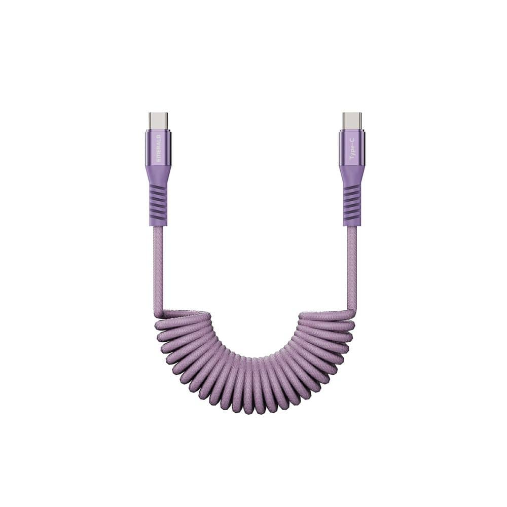 6 ft. Coiled USB-C to USB-C Cable, Fast Charging and High-Speed Data Transfer-Purple price history on PriceWatchPro