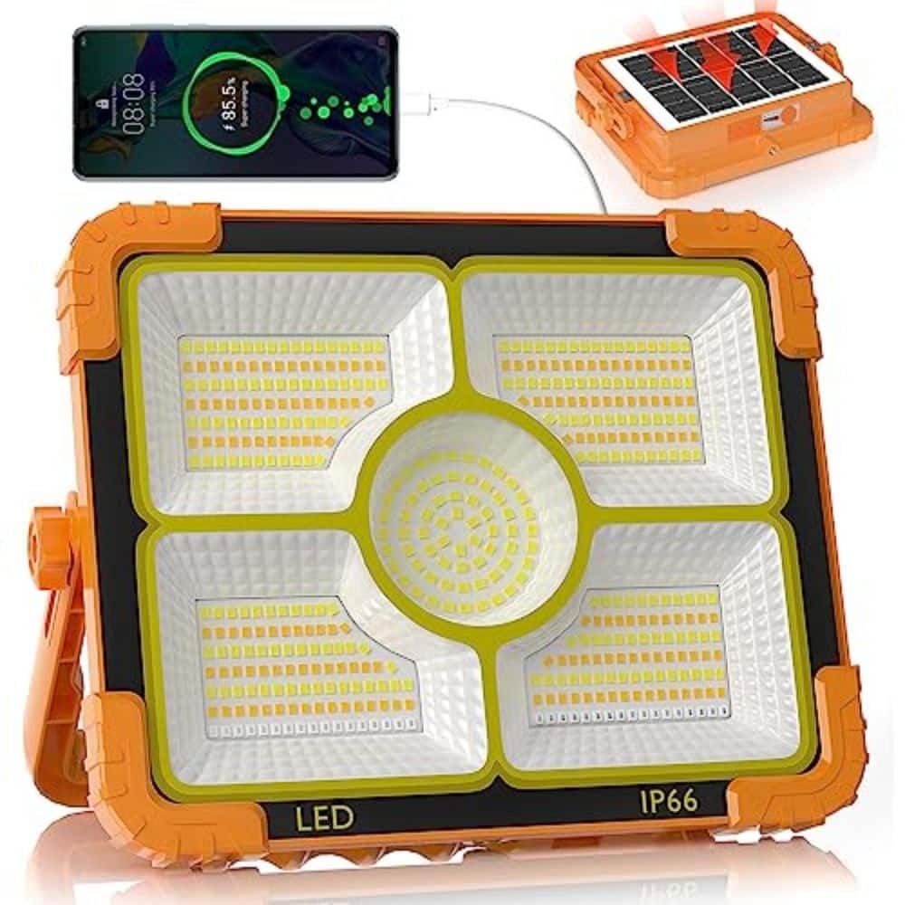 100-Watt 110-Volt 10000 Lumen LED Work Light, Solar Rechargeable Magnetic Flood Light with 5 Modes price history on PriceWatchPro