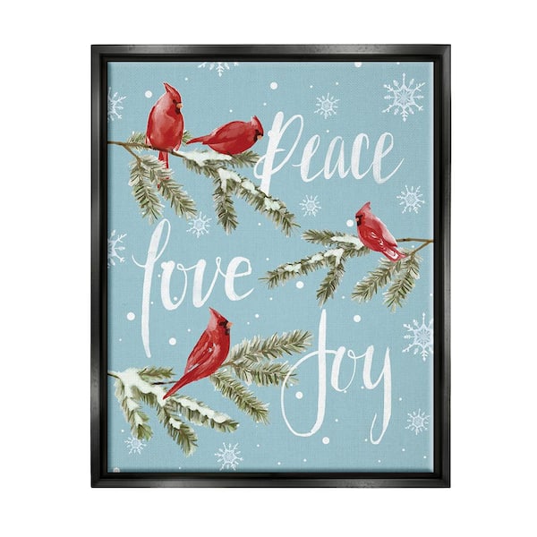 Stupell Industries Winter Cardinal Perched by Dogwood Portfolio 1-Piece Floater Frame Graphic Print Animal Poster Art Print 31 in. x 25 in.