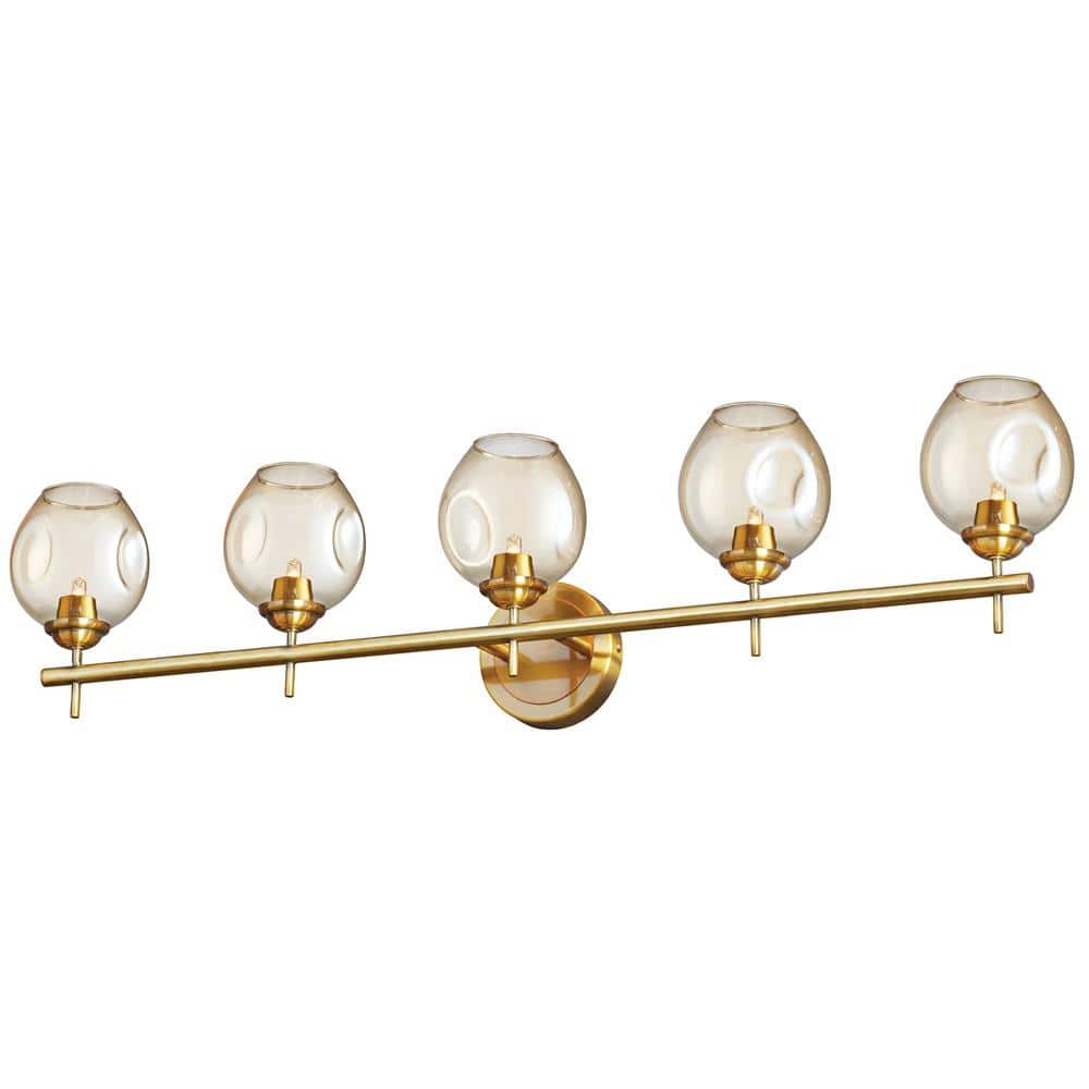 Abii 9 in. 5-Lights Vintage Bronze Vanity Light