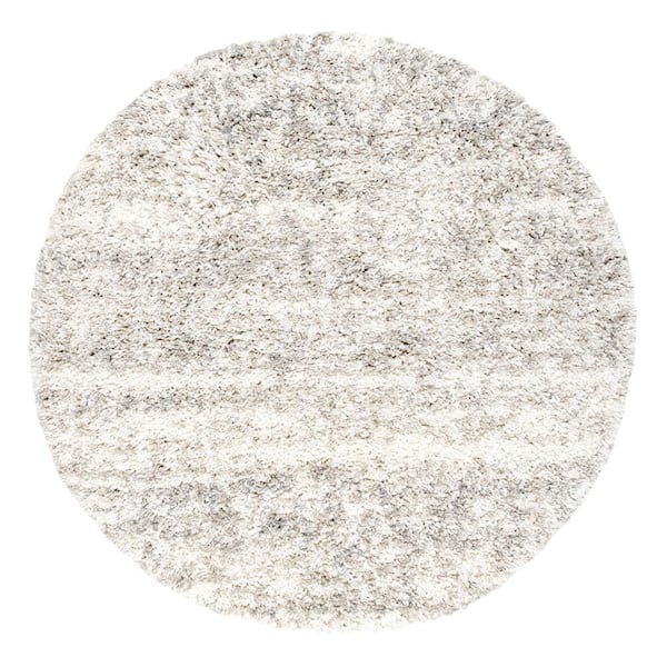StyleWell Contemporary Brooke Shag Ivory 4 ft. x 4 ft. Round Indoor Area Rug