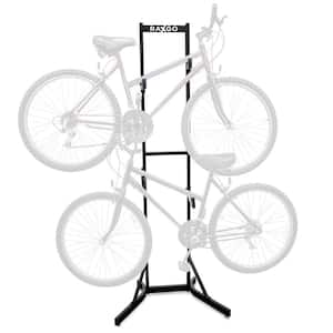 Garage Bike Rack, Freestanding 2 Bicycle Storage with Adjustable Hooks