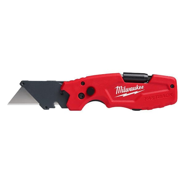 Milwaukee Fastback 6-in-1 Folding Utility Knife with 3 in. Blade with PACKOUT Tool Box Customizable Foam Insert (2-Piece)