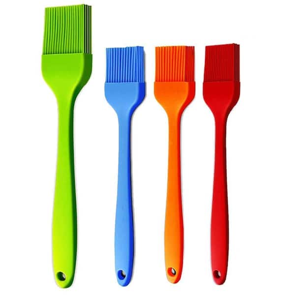 Silicone Grill Basting Brush Set Heat Resistant Kitchen Cooking Pastry Baking BBQ Sauce Marinade Oil Brush 4 Pack