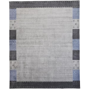 5 X 8 Gray and Black Solid Color Area Rug