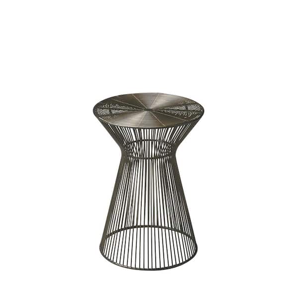Butler Greeley Round Metal Accent Table, Round Butler Table