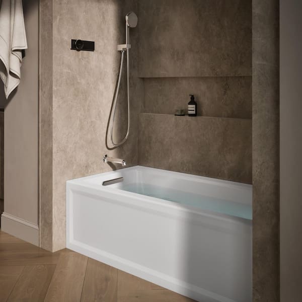 Archer 60 in. x 30 in. Soaking Bathtub with Left-Hand Drain in White