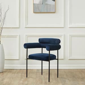 Jaslene Navy/Black 17 in. Metal Dining Chair