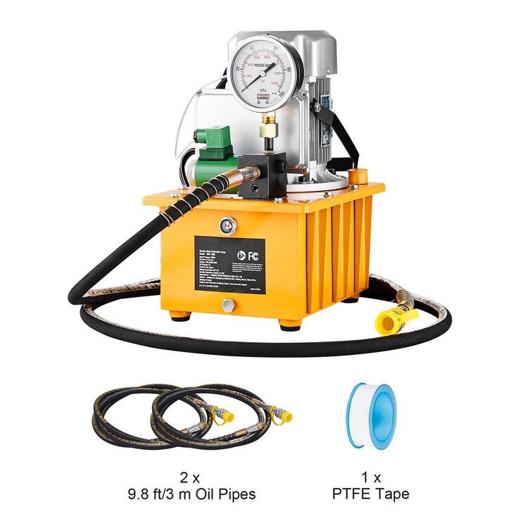 SKYSHALO Electric Hydraulic Pump 10000 PSI 750-Watt 110-Volt 488 in. 3/8L Capacity Single Acting Solenoid Valve Electric Driven