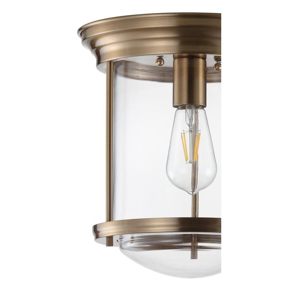 Savannah 10.25" Brass and Glass LED Flush Mount Light