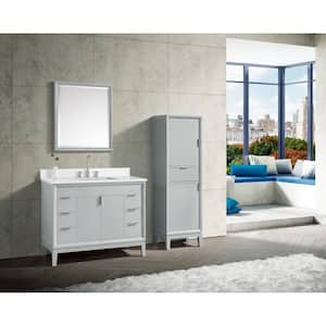 Emma 43 in. W x 22 in. D Bath Vanity in Dove Gray with Engineered Stone Vanity Top in Cala White with White Basin