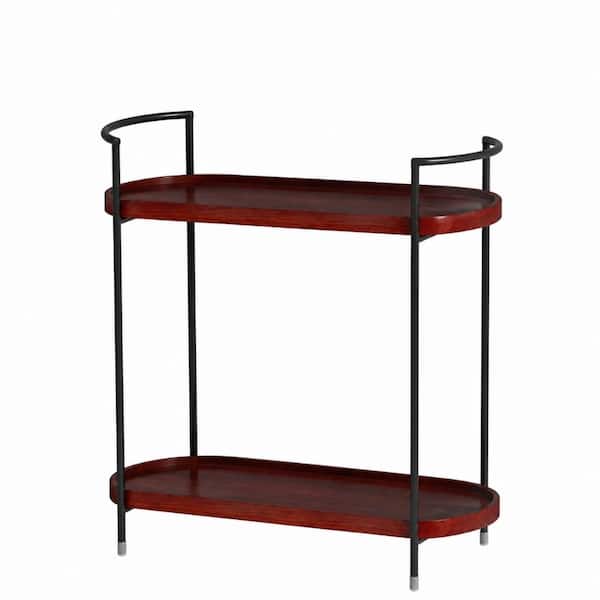 2-Tier Countertop Shelf Organizer with Wood-Texture Trays and Non-Slip Base for Bathroom and Kitchen