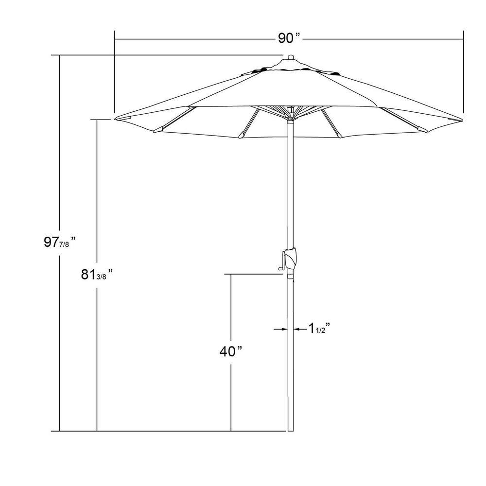 7.5 Ft Jockey Red Aluminum Patio Umbrella with Auto Tilt