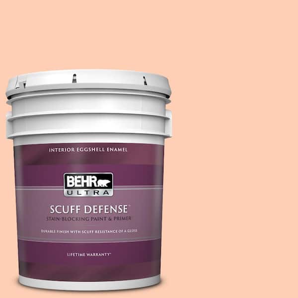 BEHR ULTRA 5 gal. #230A-3 Apricot Lily Extra Durable Eggshell Enamel Interior Paint & Primer