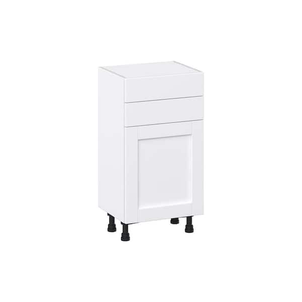 Milton 18 in. W x 14 in. D x 34.5 in. H Assembled Shaker Base Kitchen Cabinet in Bright White with 2 Drawers