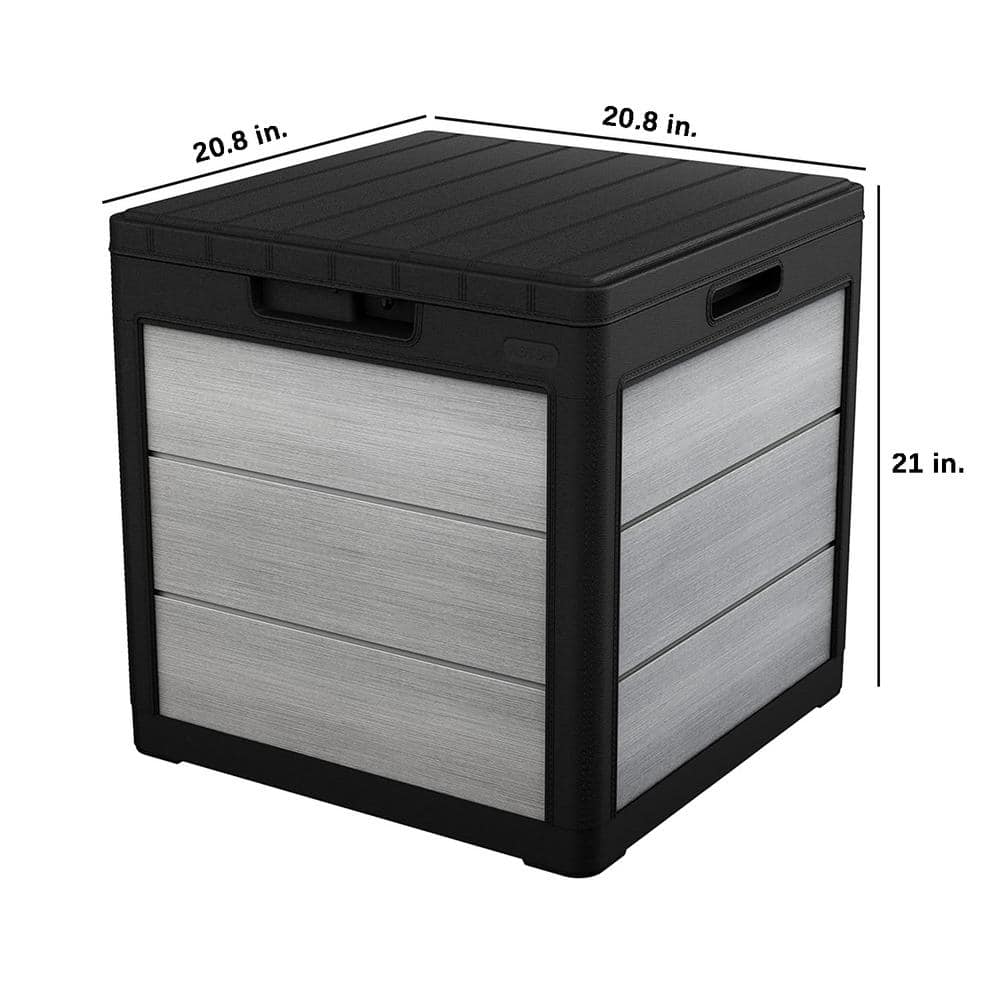 Keter 30 Gallon Gray and Black Lockable Resin Deck Box