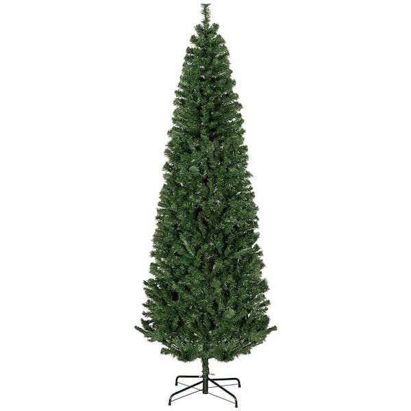 7 ft. Pencil Christmas Tree, Unlit Artificial Christmas Tree Slim Douglas Fir Xmas Tree with 818 Tips, Green