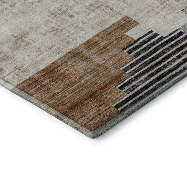 Mayfield Premium Machine Washable Abstract AMF1829 Paprika 2 ft. 3 in. x 7 ft. 6 in. Runner Rug