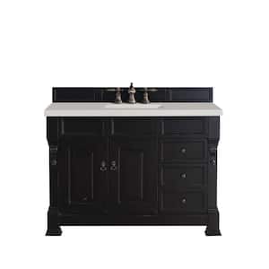 Brookfield 48.0 in. W x 23.5 in. D x 34.3 in. H Single Bathroom Vanity in Antique Black with Lime Delight Quartz Top